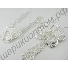 Набор (подвеска + браслет) silver Big flower jewelry set